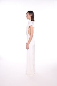 REGUSH ANZOTICA DRAPED WHITE DRESS 1