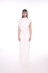REGUSH ANZOTICA DRAPED WHITE DRESS 2