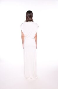 REGUSH ANZOTICA DRAPED WHITE DRESS 3