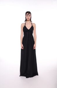 REGUSH AFRINA BLACK LINEN DRESS 1