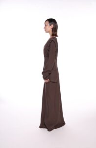 REGUSH Berna Brown Linen Shirt and Skirt 1