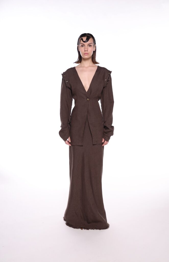 Berna Brown Linen Shirt