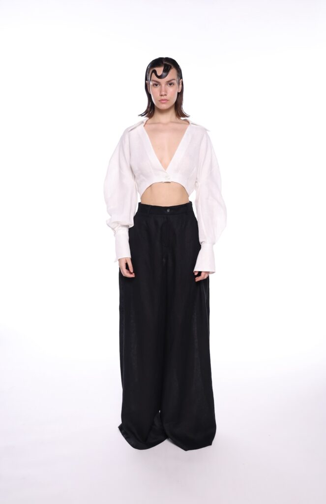 Besa Black Linen Pants