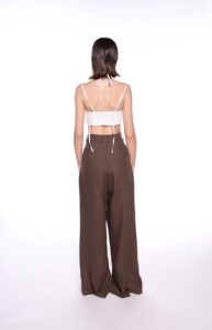 REGUSH Besa Brown Linen Pants 1
