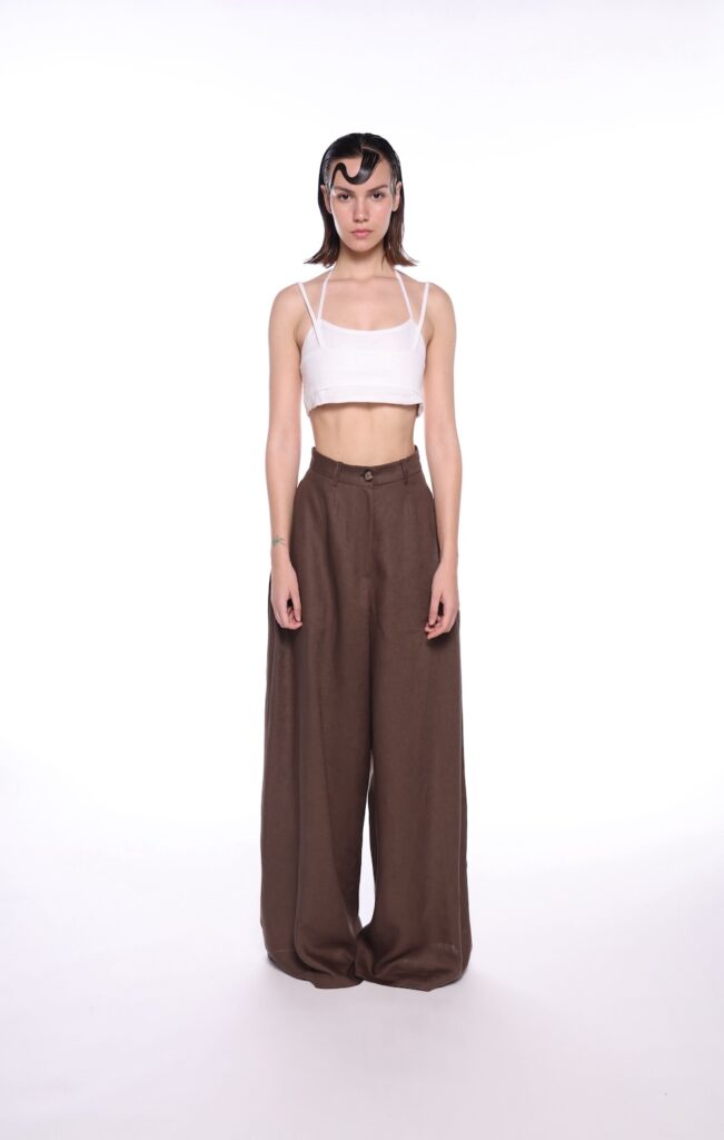 Besa Pants Brown Linen