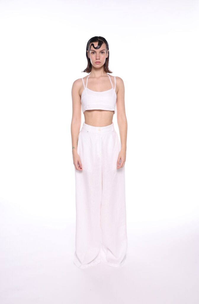 Besa White Linen Pants