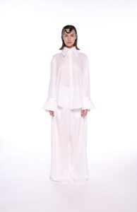 REGUSH Besa White Linen Pants Set 2