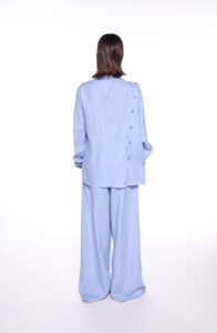 REGUSH CEM BABY BLUE LINEN PANTS SHIRT SET 1