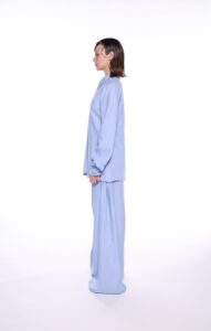 REGUSH CEM BABY BLUE LINEN PANTS SHIRT SET 2
