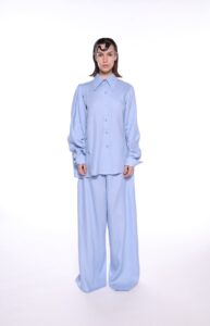 REGUSH CEM BABY BLUE LINEN PANTS SHIRT SET 8