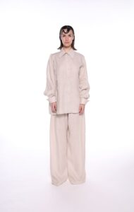 REGUSH CEM BEIGE LINEN PANTS SHIRT SET 1