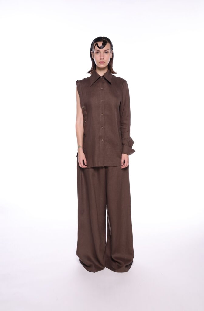 Cem Brown Linen Shirt