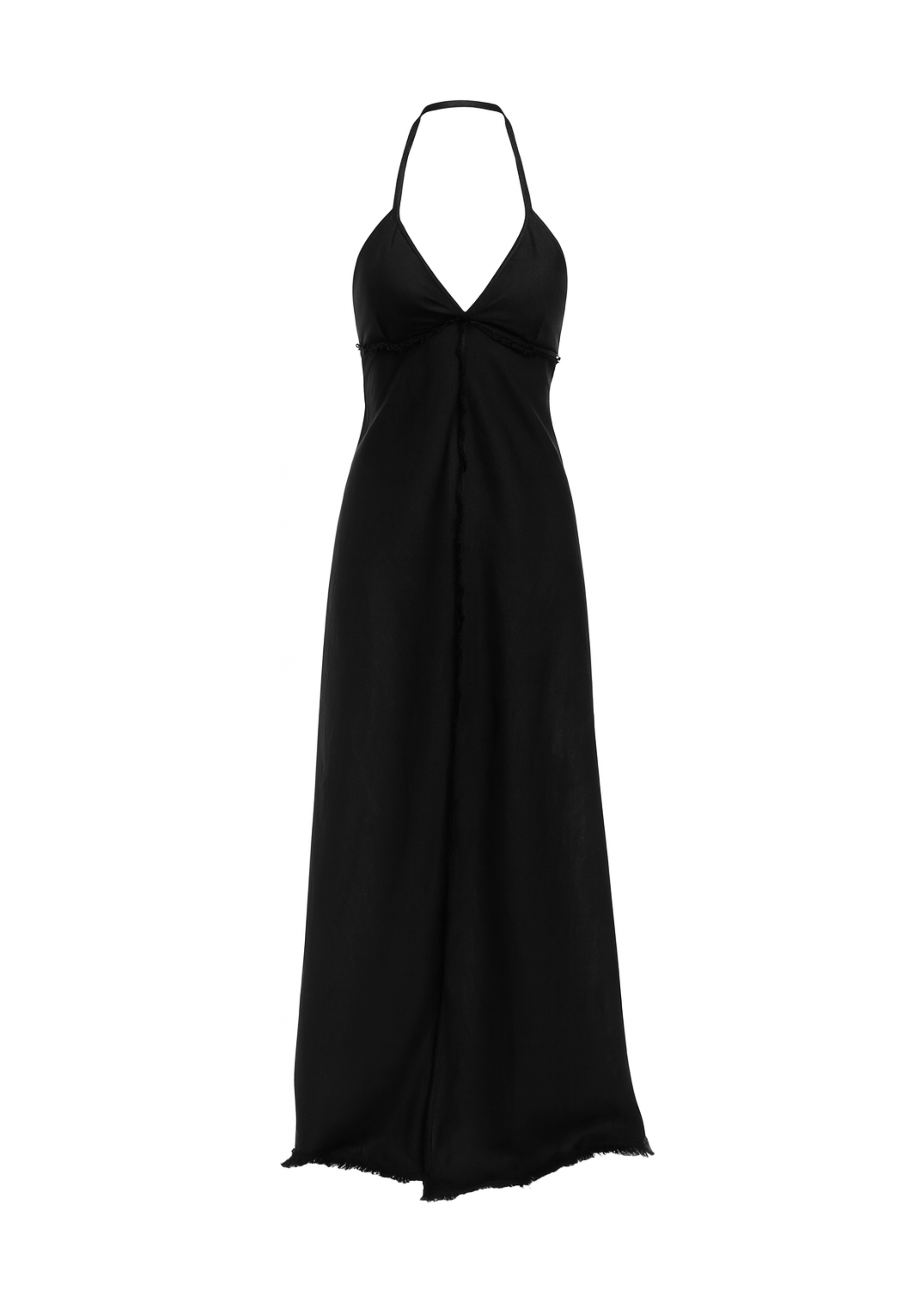 Afrina Black Linen Dress