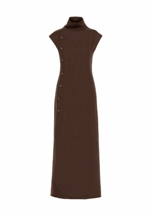 Regush DUALTA BROWN LINEN MAXI DRESS