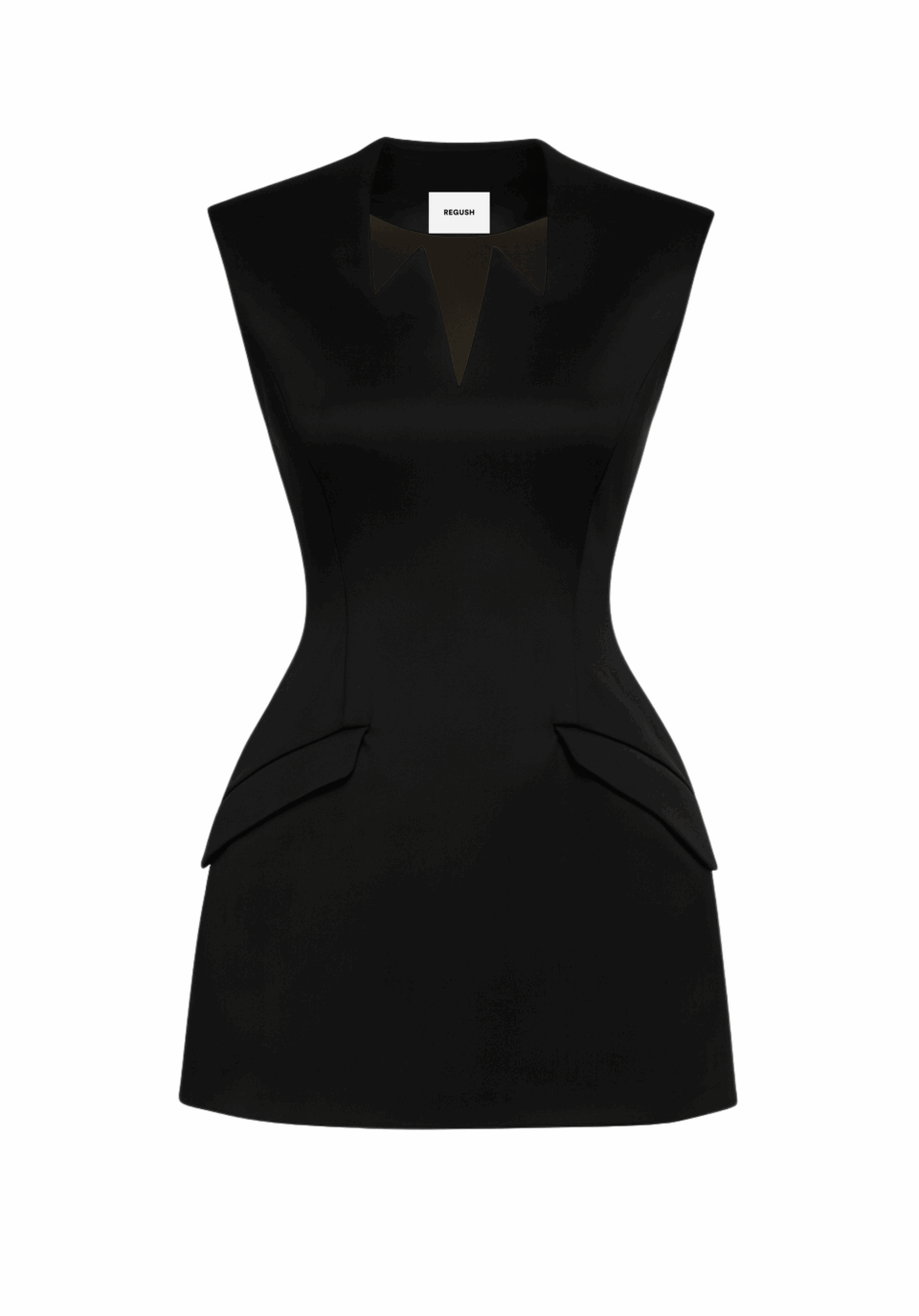 Amsa Black Mini Dress