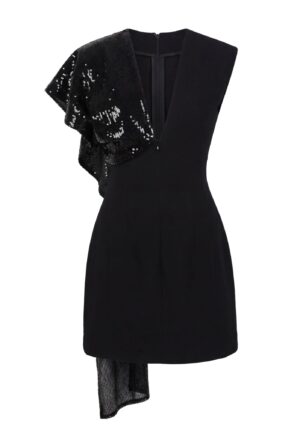 Regush Ajkina Black Mini Dress With Black Sequin Details 1