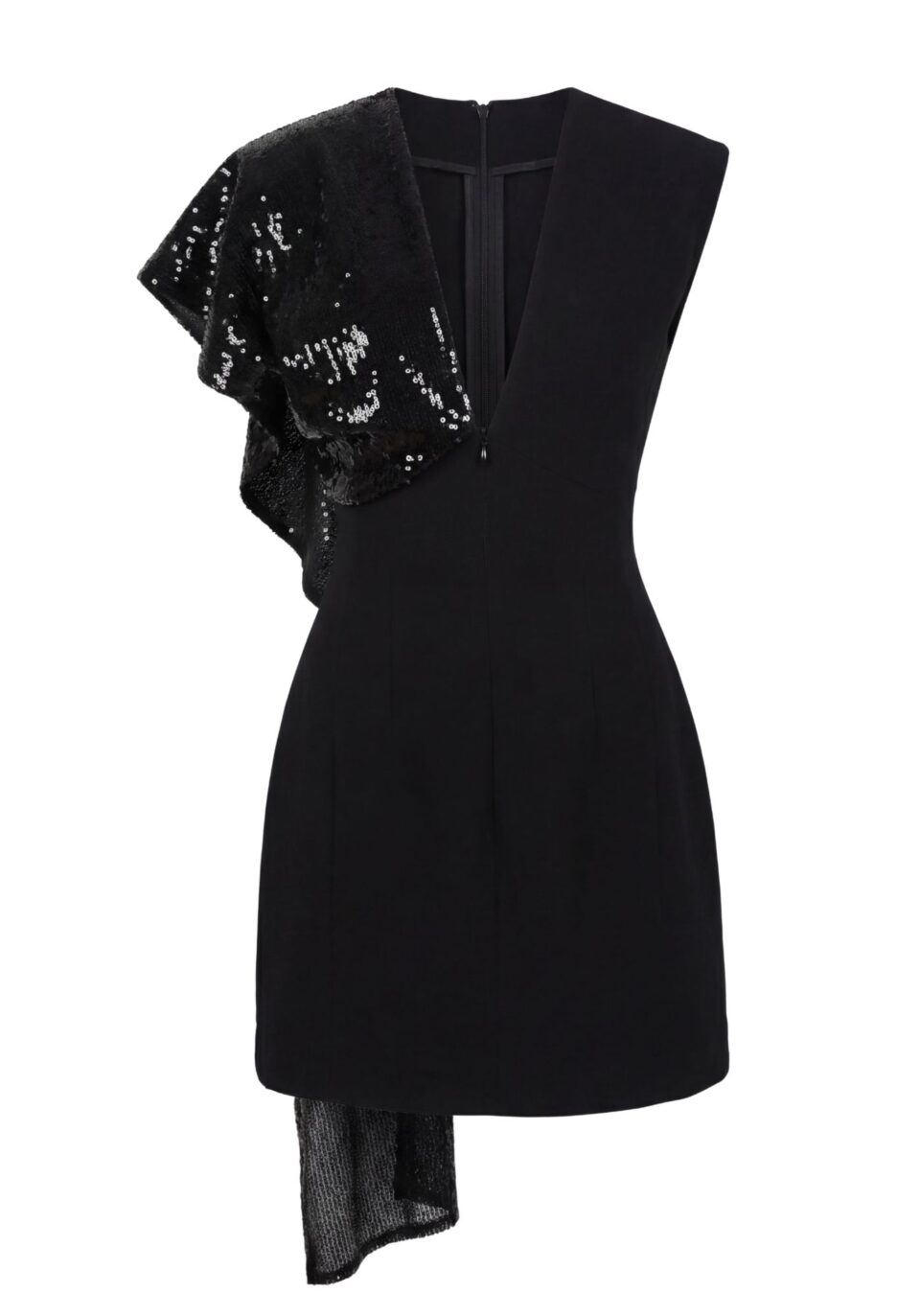 Ajkina Black Mini Dress With Black Sequin Details