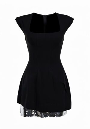 Regush Euria Black Mini Dress With Sequin Details