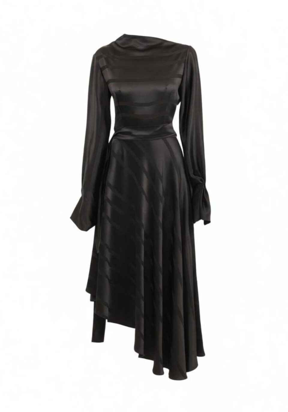 Enet Asymmetric Black Dress