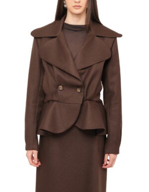 Regush Albosa structured black jacket with wide lapels Brown 5