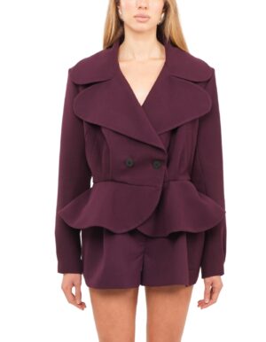 Regush Albosa structured black jacket with wide lapels Burgundy 2