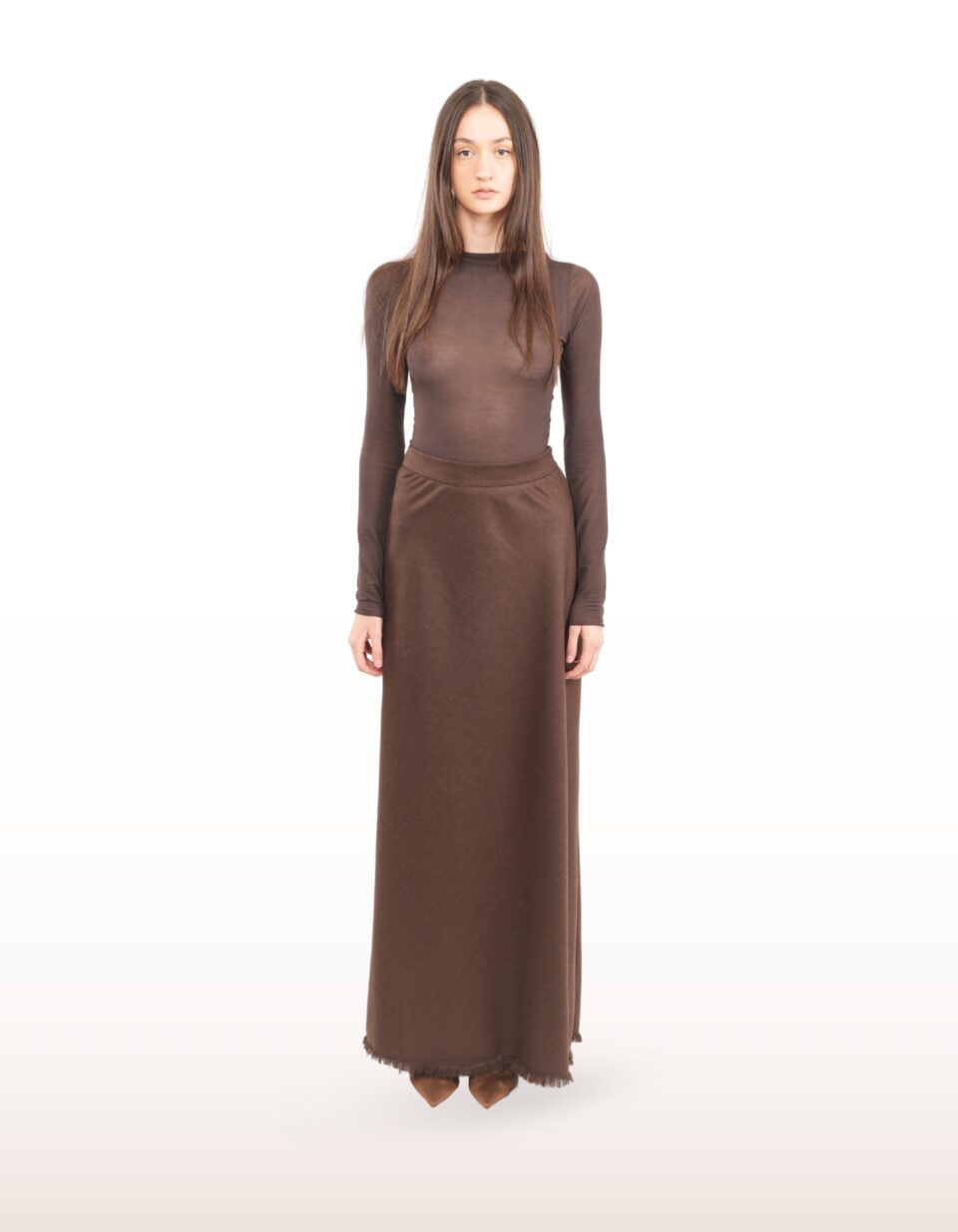 Berna Wool Brown Skirt