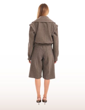 Regush Denata Brown Wool Herringbone Jacket 4