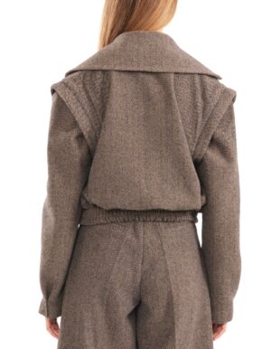 Regush Denata Brown Wool Herringbone Jacket 5