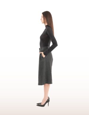 Regush Denata Grey Wool Herringbone Culottes 3