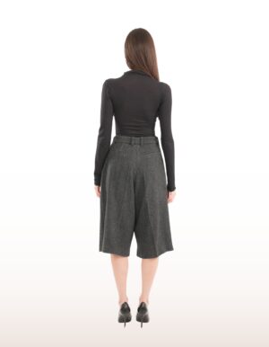 Regush Denata Grey Wool Herringbone Culottes 4