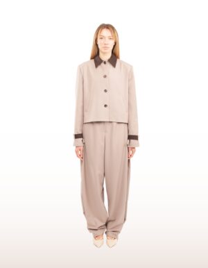 Regush Dirin Beige Jacket and Dirin High Wasited Pants 1