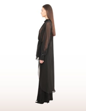 Regush ENET Crepe Satin Maxi Skirt and ENJI Black Blouse 6