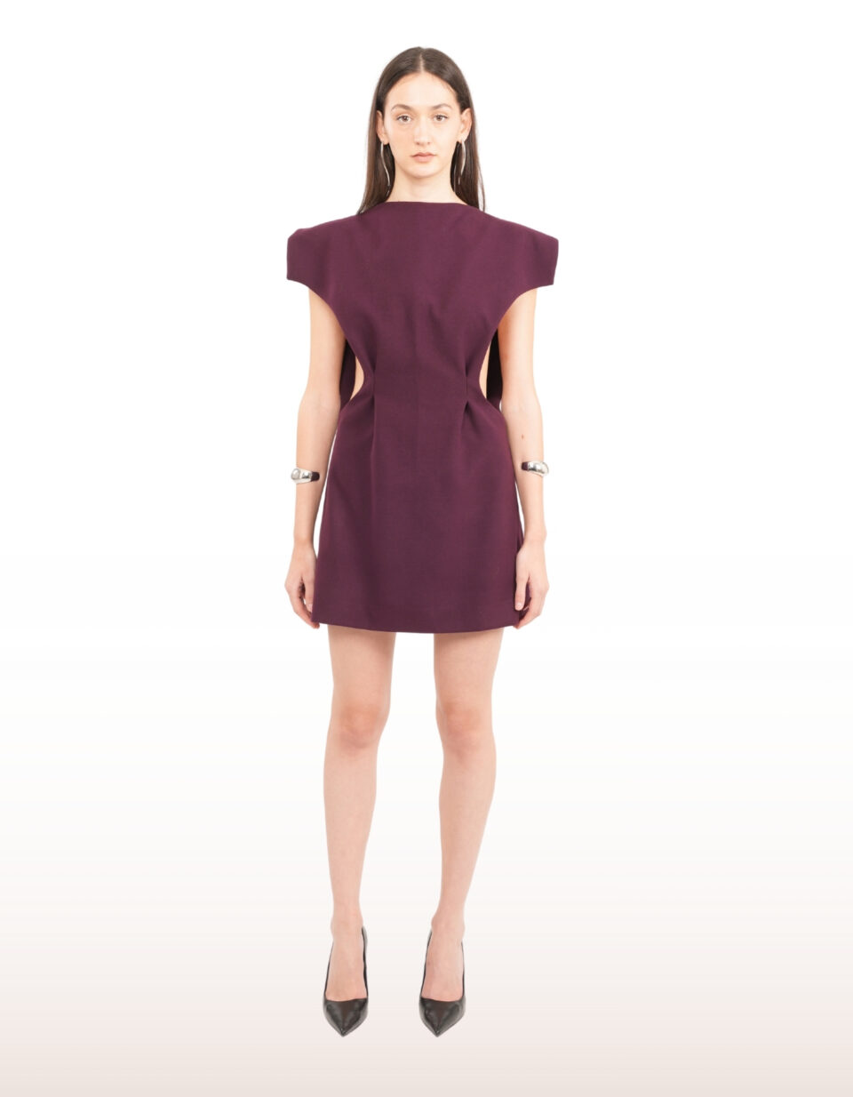 Sarafan Mini Dress in Dark Plum