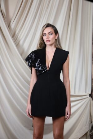 Regush Ajkina Sequins Black Dress1