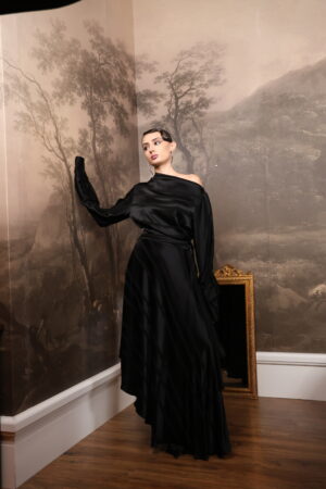 Regush Enet Asymmetric Black Dress 5