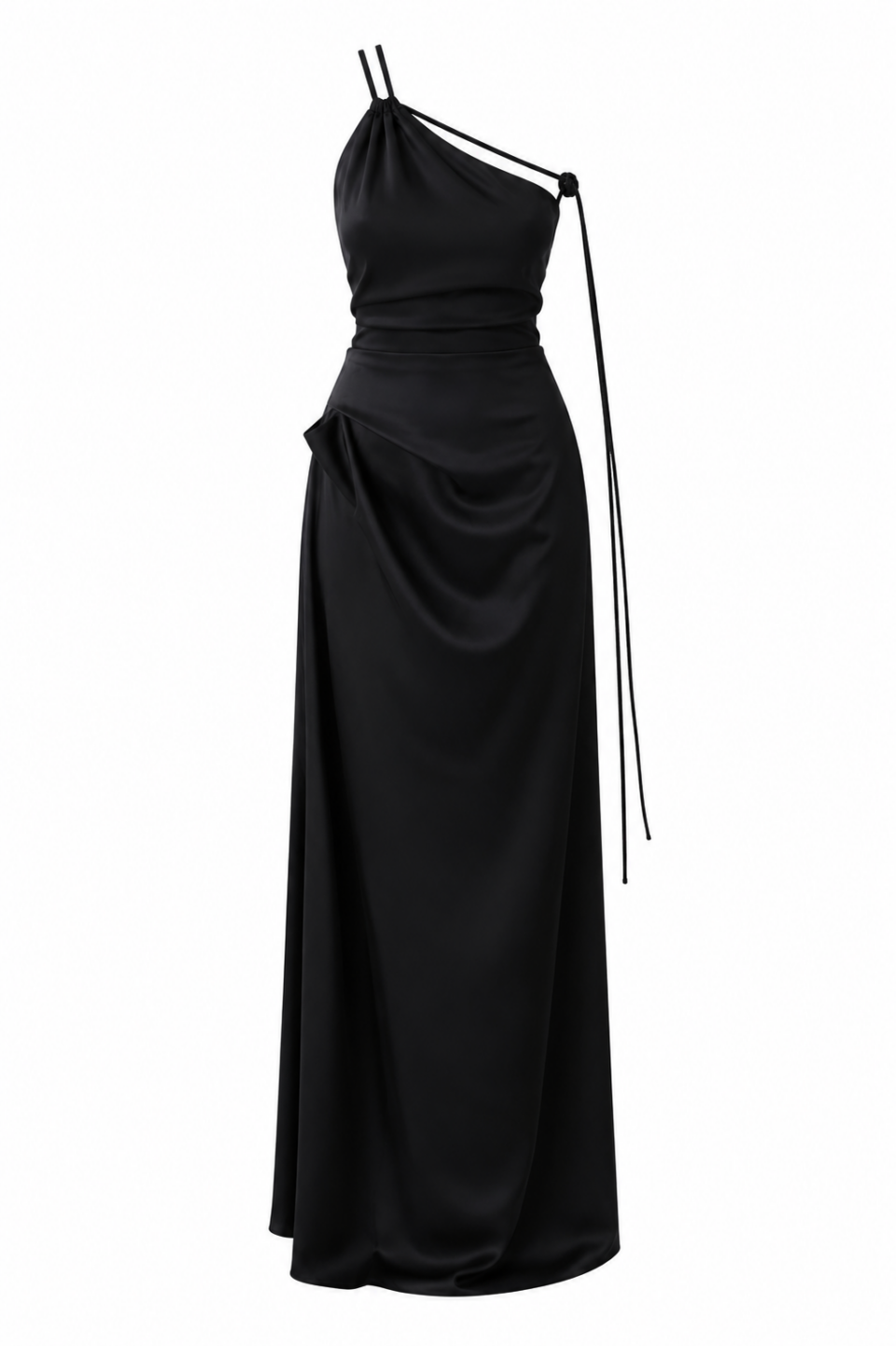 Glauk Black Satin Dress