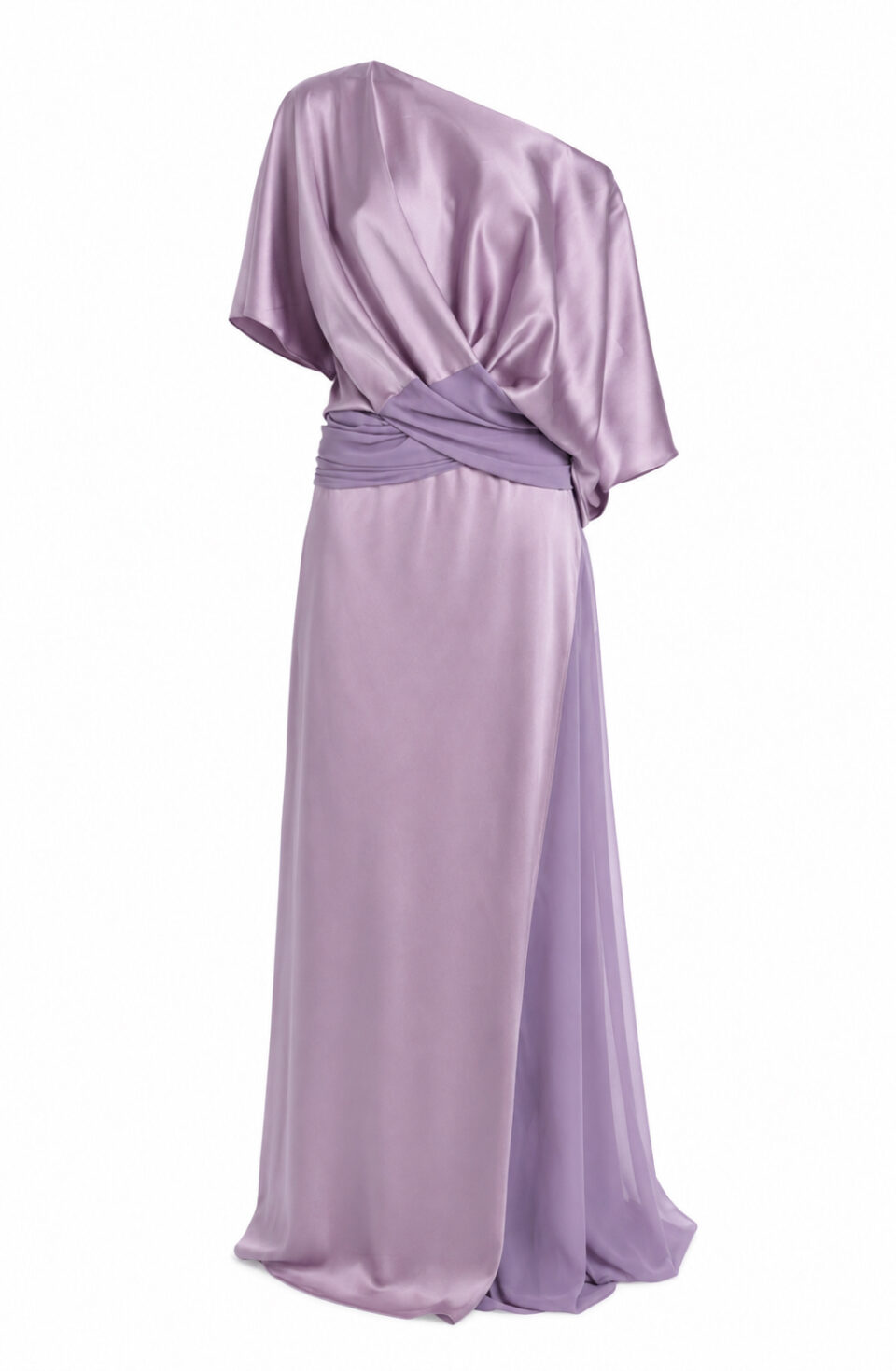 AIOL Dusty Lilac Two-Piece Silk Set