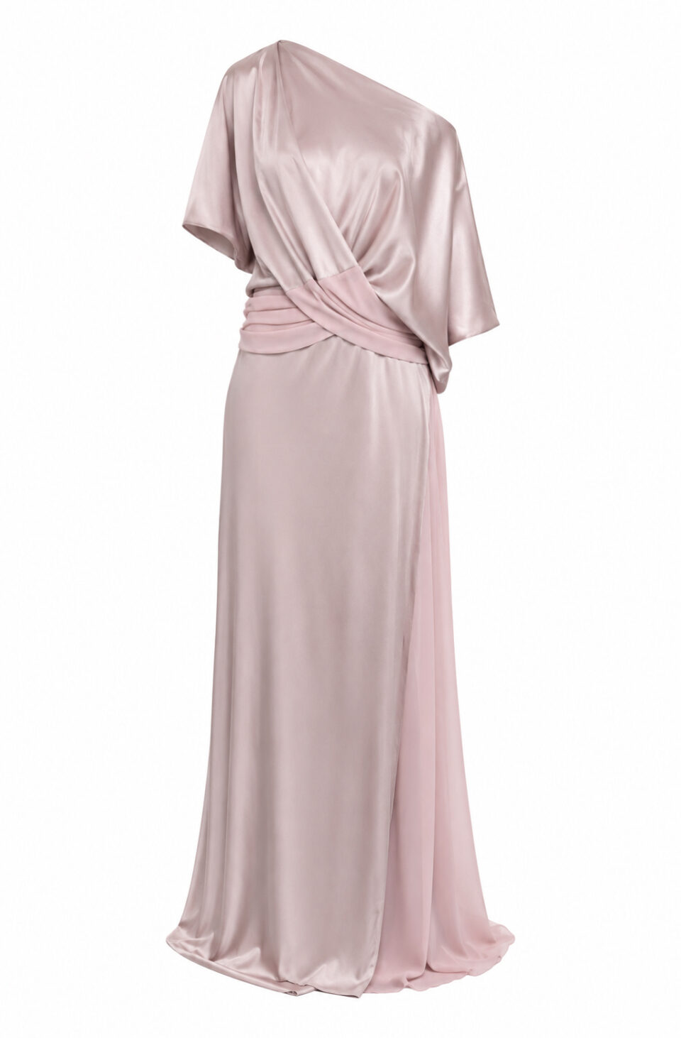 AIOL Powder Pink Two-Piece Silk Set